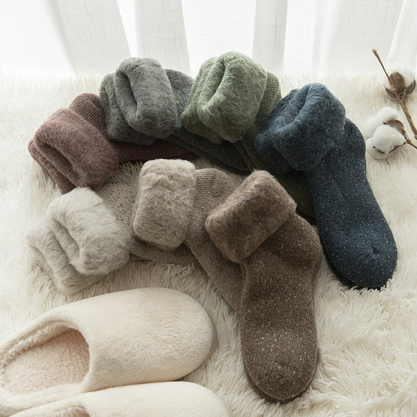 Warm and velvet wool socks floor socks ski socks