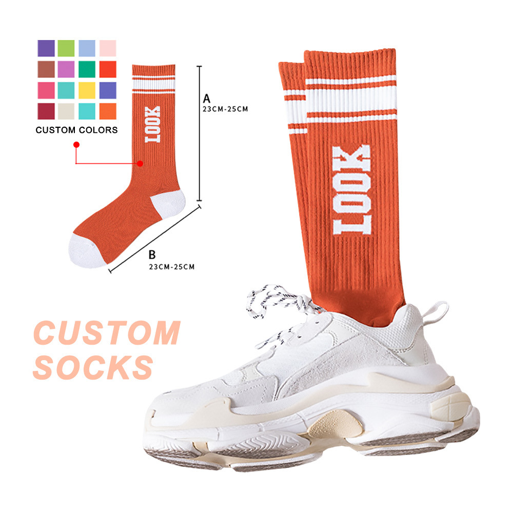 Free Custom Mens Crew Socks High Quality Fashion Designer Socks Custom Logo Crew Socks