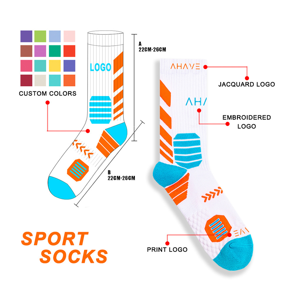 Free Custom Mens Crew Socks High Quality Fashion Designer Socks Custom Logo Crew Socks