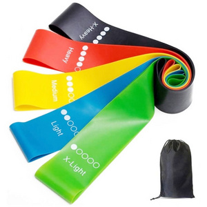 Bodyweight Resistance Natural Latex Rubber Loop Power Workout Exercise Bands,5 Sets Custom Logo Power Fitness Band.