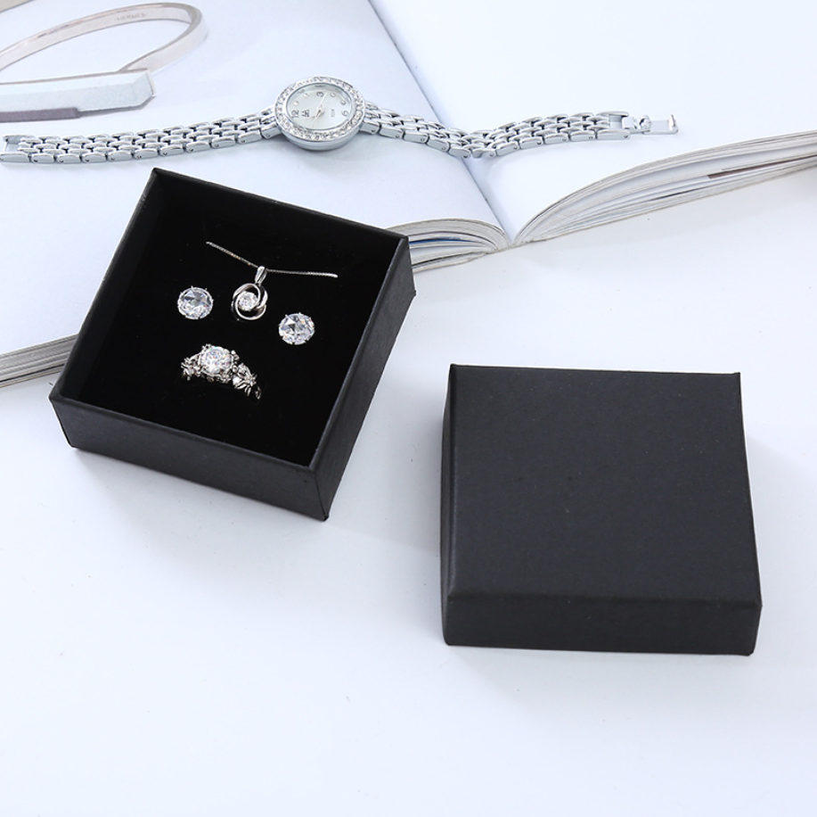 Wholesale cheap black handmade custom logo pearl necklace earring sublimation blank jewelry box