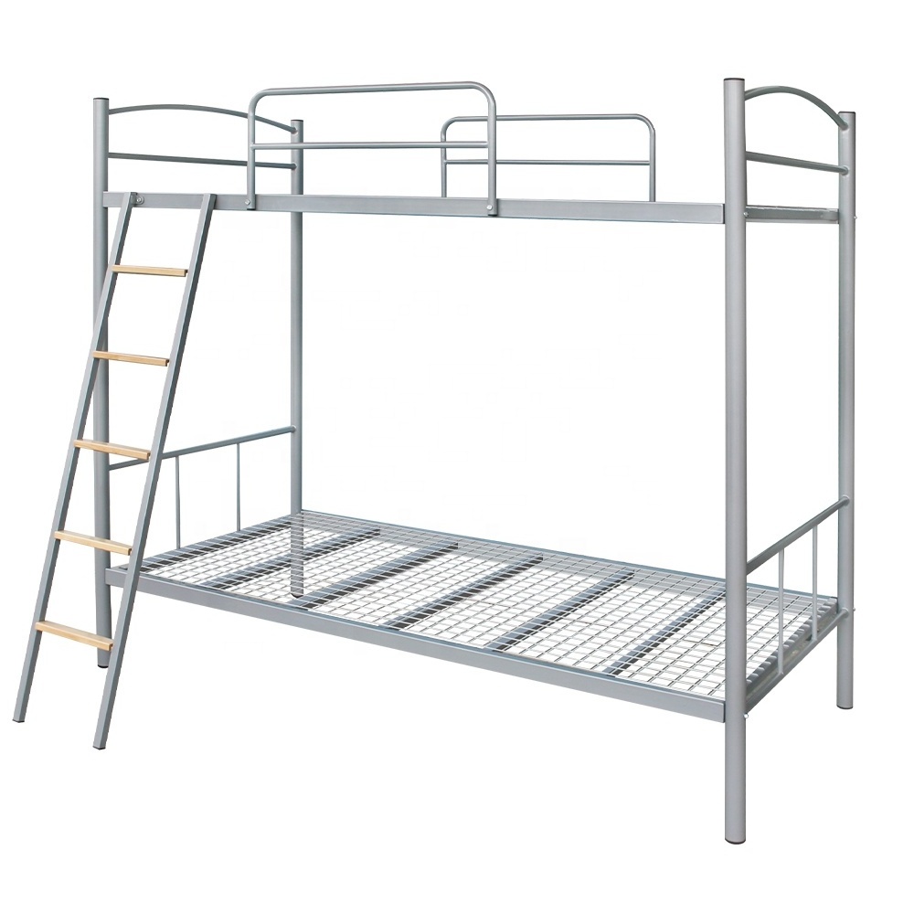 Wholesale Metal Apartment Dormitory Student Bunk Bed Frame Queen Size Loft Bed With Stairs