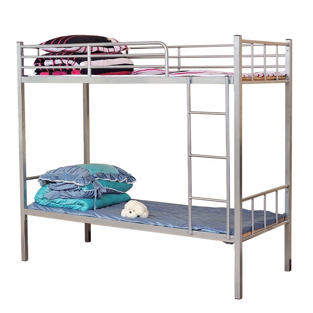 Wholesale Metal Apartment Dormitory Student Bunk Bed Frame Queen Size Loft Bed With Stairs