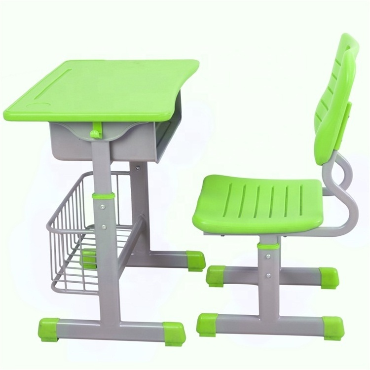 Customizable children's school furniture desk and chair adjustable student tables and chairs single