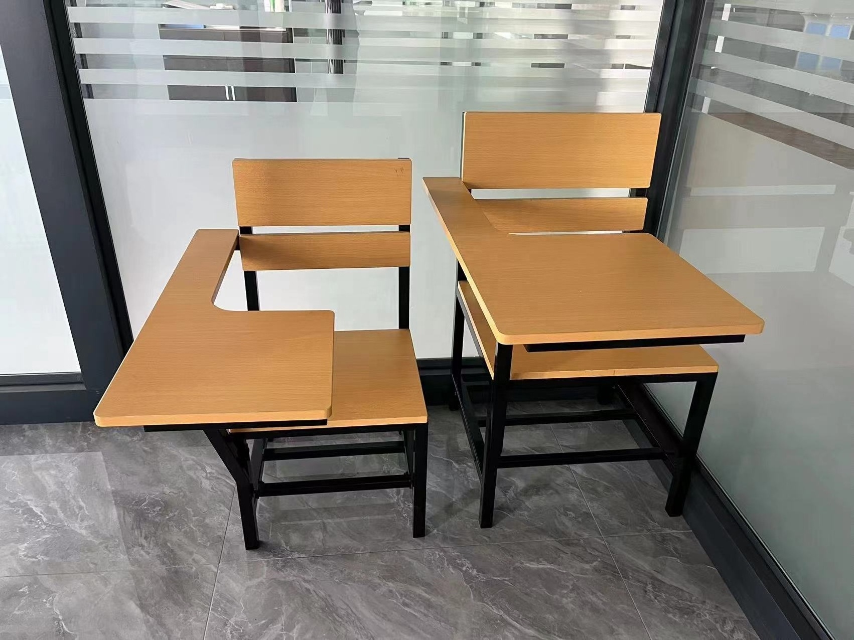 Training Room Chair and Desk Classroom Furniture Wooden School Chairs Philippines Student Chair with Writing Pad School Supplies