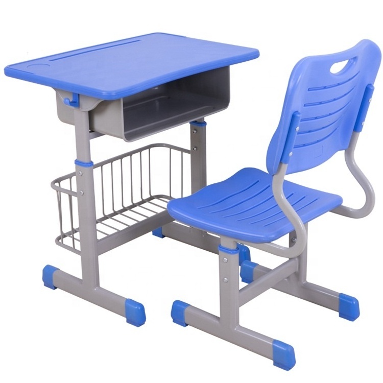 Customizable children's school furniture desk and chair adjustable student tables and chairs single