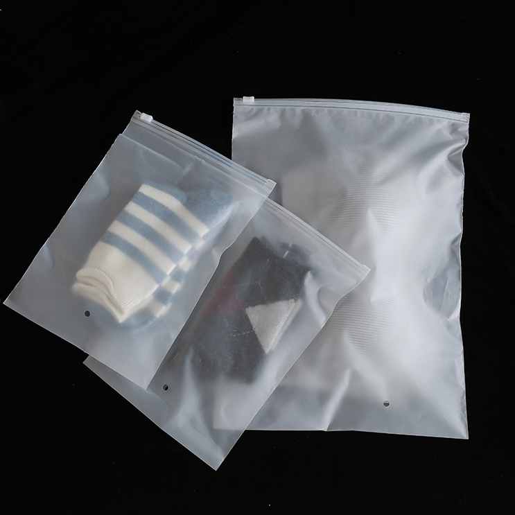 Wholesale PVC/EVA/PP High Quality  Zip lock Bag Frosted Zipper Bag For clothing