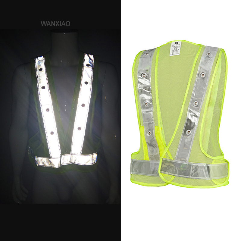 LED Reflective Outdoor Running Mesh Safety Vests with High Visibility Night Lights, Adjustable Safety Gear for Walking