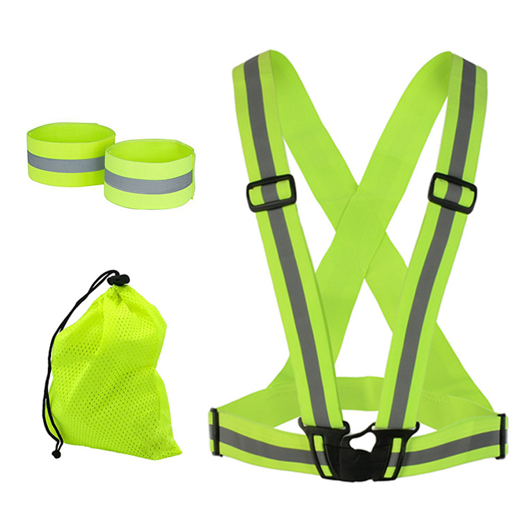 Reflective Safety Vest Running Gear - High Visibility Reflective Belt, Comfortable Elastic Polyester Fabric - for Men and Women