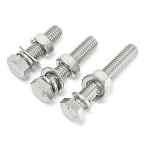 Hot Selling 304 Stainless Steel Outer Hexagon Bolt Screw Nut Set For Construction Manufacturing