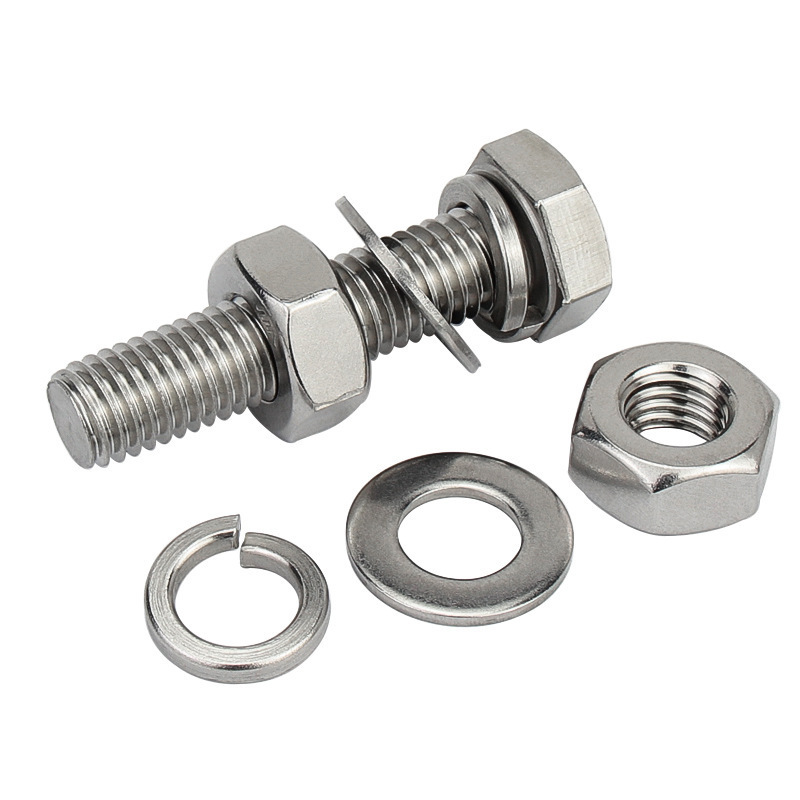 Hot Selling 304 Stainless Steel Outer Hexagon Bolt Screw Nut Set For Construction Manufacturing