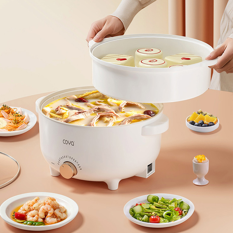 High Quality Portable Multifunctional Mini Cooking Hot Pot Noodle Cooker Electric Pot With Steamer