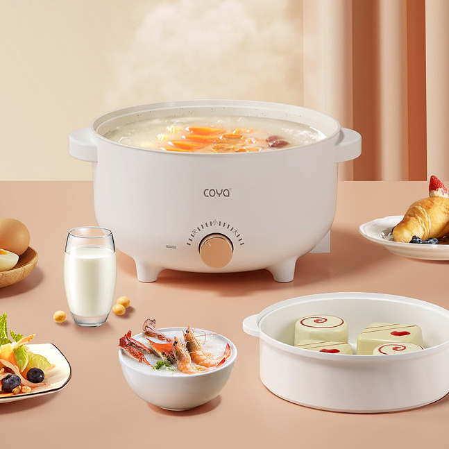 High Quality Portable Multifunctional Mini Cooking Hot Pot Noodle Cooker Electric Pot With Steamer