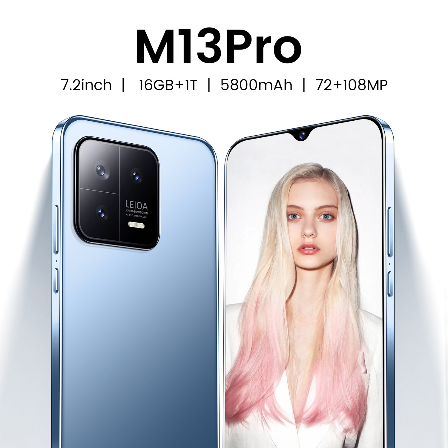 Free shipping M13 Pro mobile refurbished phones wifi camera octa core smart phone android cell phone