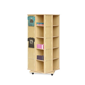 Custom MDF free standing rotatable t shirt display rack