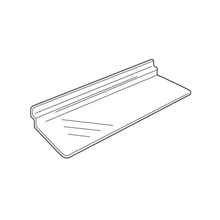 Wholesale clear acrylic slatwall shoe shelf with sign holder