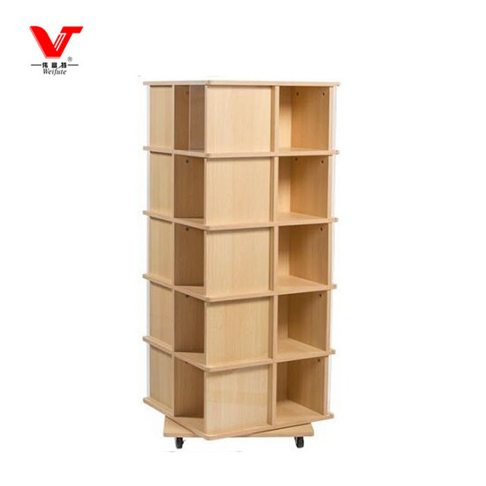 Custom MDF free standing rotatable t shirt display rack