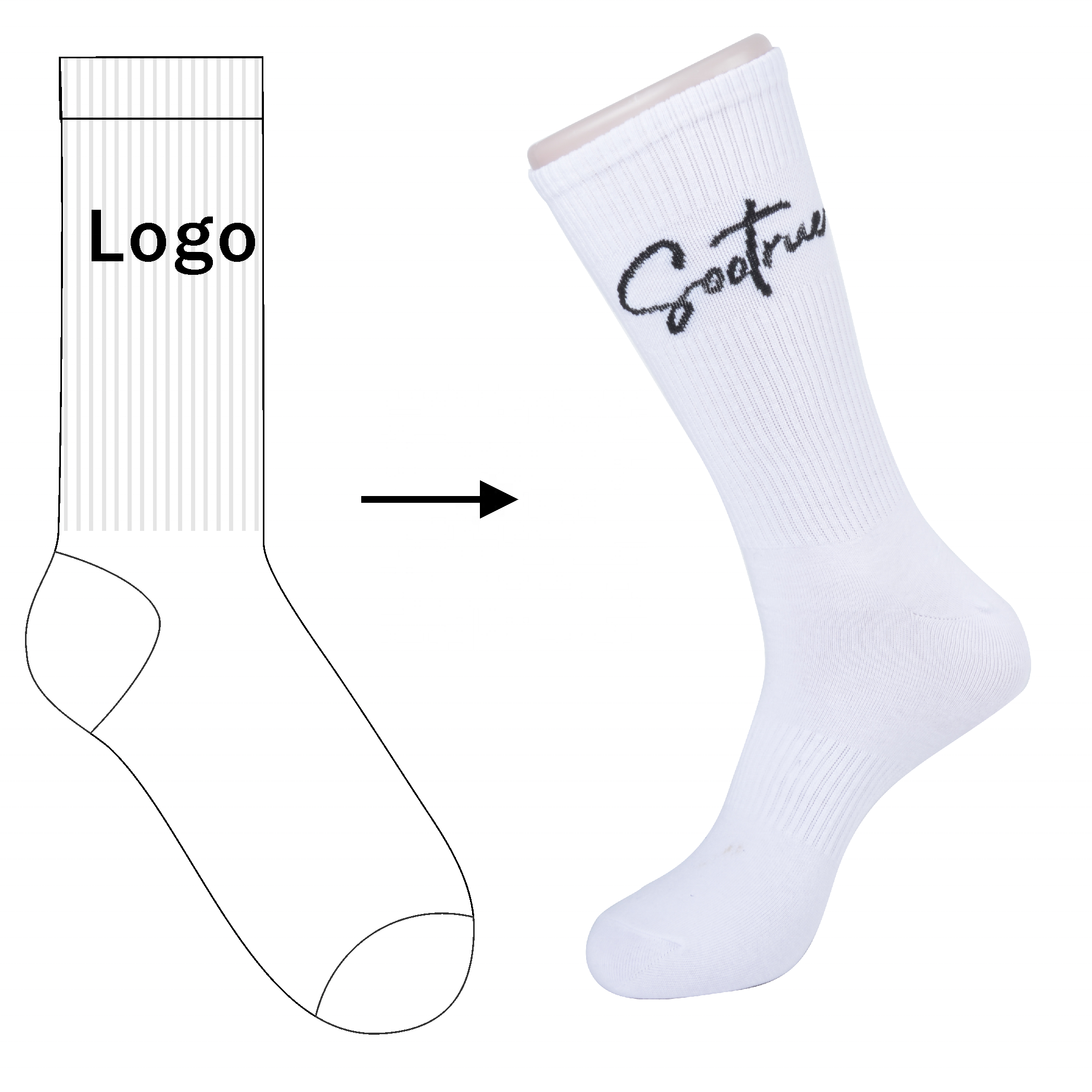 Socks factory custom high quality socks custom white cotton socks with logo