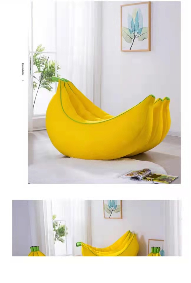 Banana fruit shaped bedroom balcony big sofa foam lazy chair bean bag