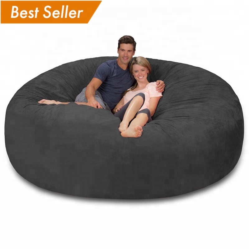 Shredded sponge filled large lazy sofa living room game puff giant bean bag for adults