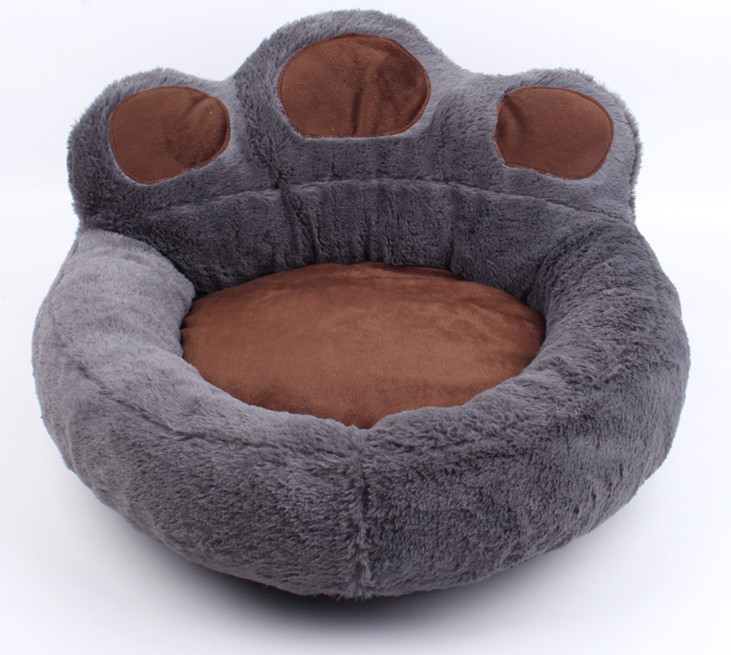 wholesale cheap soft washable paw shaped plush pet cat dog beds winter warm pet beds