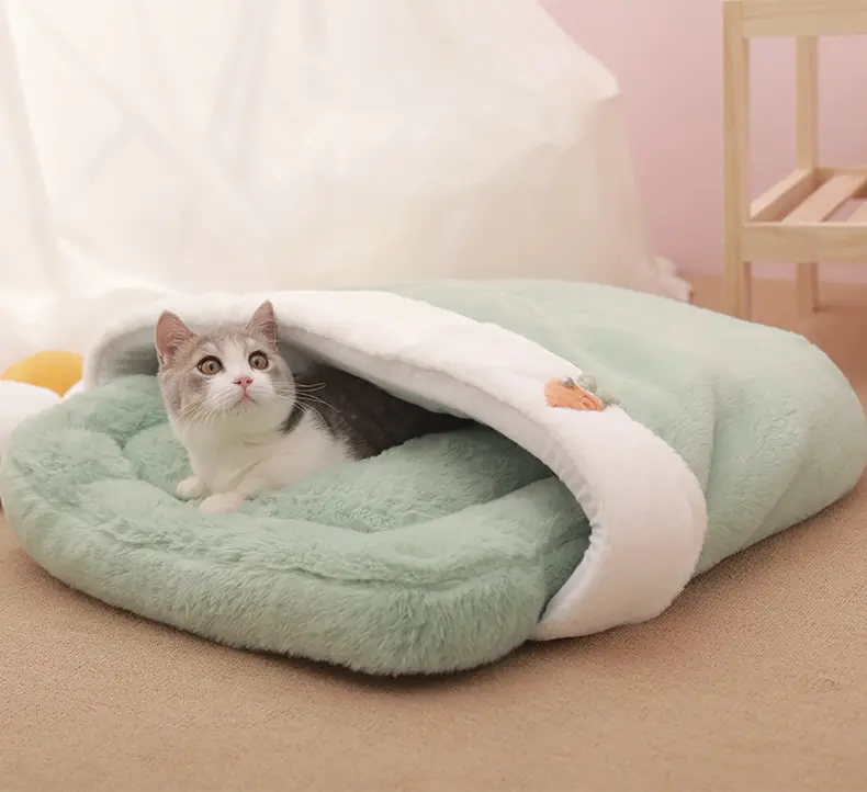 Super Cute Cheap Cat Litter Winter Warm Sleeping Bag Four Seasons Universal Semi-closed Sleeping Mat