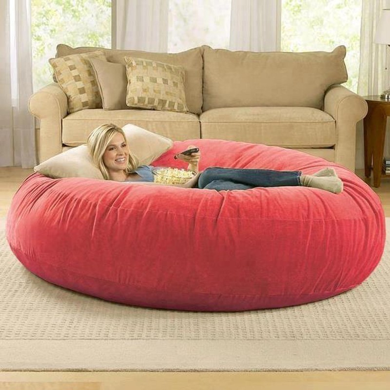 Shredded sponge filled large lazy sofa living room game puff giant bean bag for adults