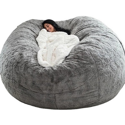 Hot selling bean bag bed memory foam big luxury fluffy shredded giant bean bag bed