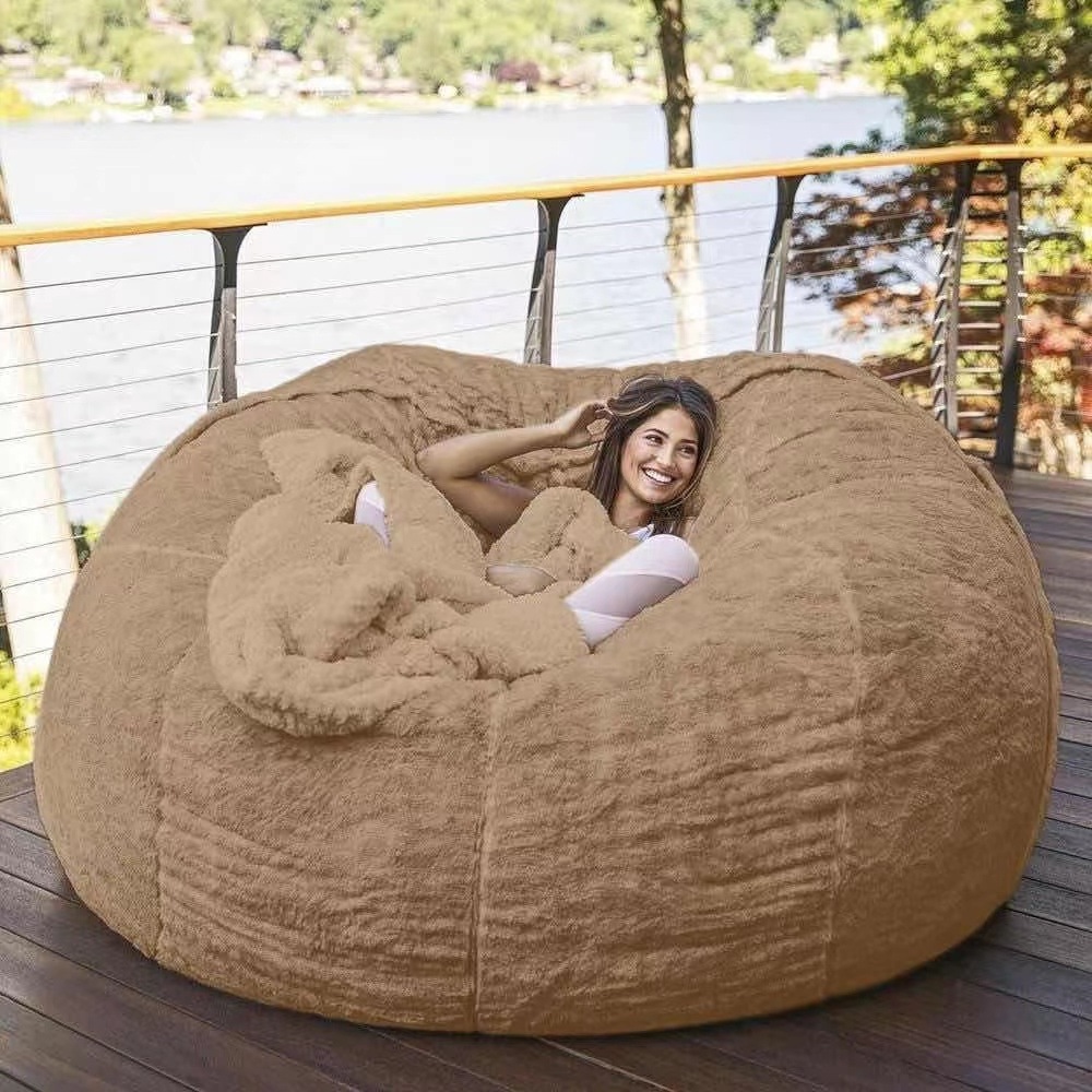 Hot selling bean bag bed memory foam big luxury fluffy shredded giant bean bag bed