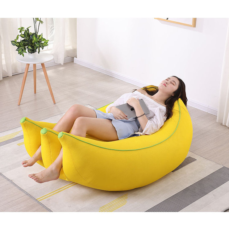 Fruit shape living room sofas beds lounge chair banana fruit shape bean bag for adults