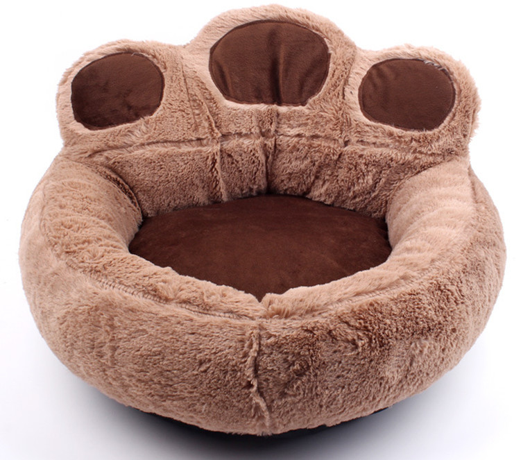 wholesale cheap soft washable paw shaped plush pet cat dog beds winter warm pet beds