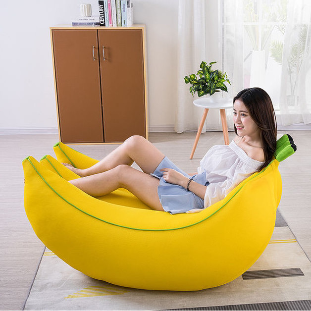 Fruit shape living room sofas beds lounge chair banana fruit shape bean bag for adults