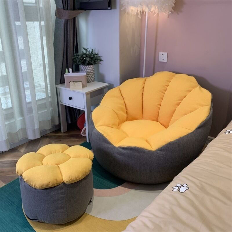 Custom sofa bean bag cover back support cozy flower shaped bean bag chair modern