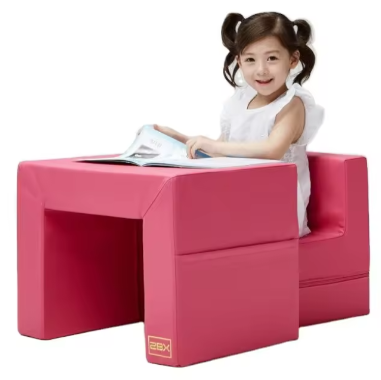 wholesale PU Leather Kids Table Set High Quality Study Party Eating Table and Chair Set