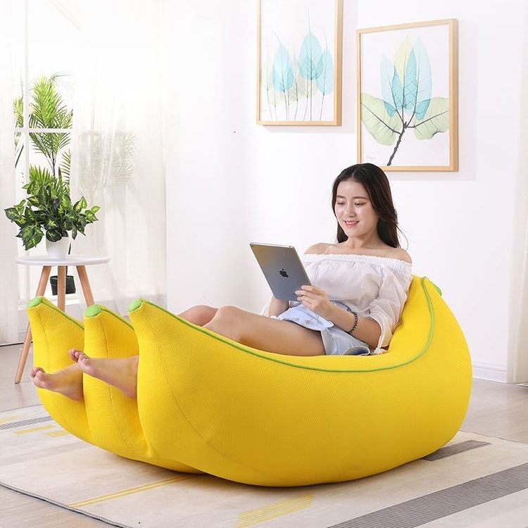 Hot funny relaxing chair japanese sofa bed banana foam fruit shaped bean bags