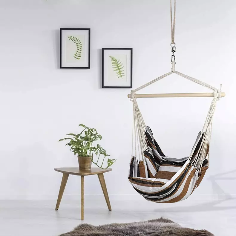 Wholesale Hanging Rope Cotton Canvas Hammock Relaxing Garden Hanging Hammock Chair