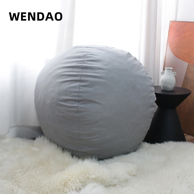 Custom premium fabric filled with broken sponge for comfortable spherical living room adult bean bag couch