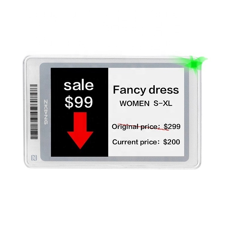 Zkong Retail Digital Price Tag BLE E Ink Display Electronic Shelf Label Esl System Tag Label Prices