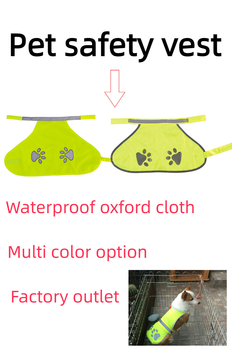 pet dog reflective vest hi-vis pet safety vest with printing China factory wholesale