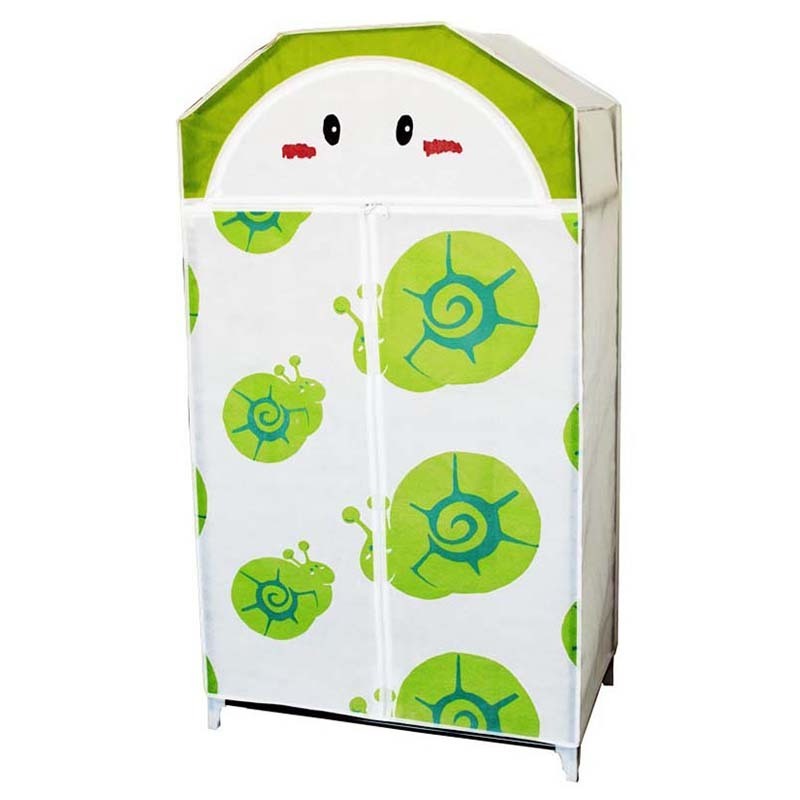 WUHUAN Diy Portable Folding Cartoon Clothes Closet Non woven Fabric Storage Wardrobe for Kids