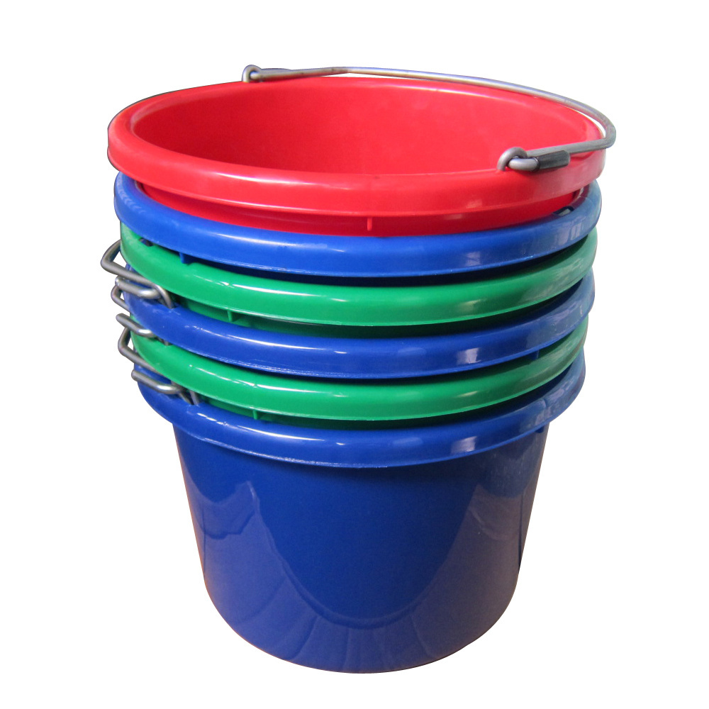 China Factory Light Weight Plastic cleaning buckets,water barrel,Feeder Pail 8L with handle