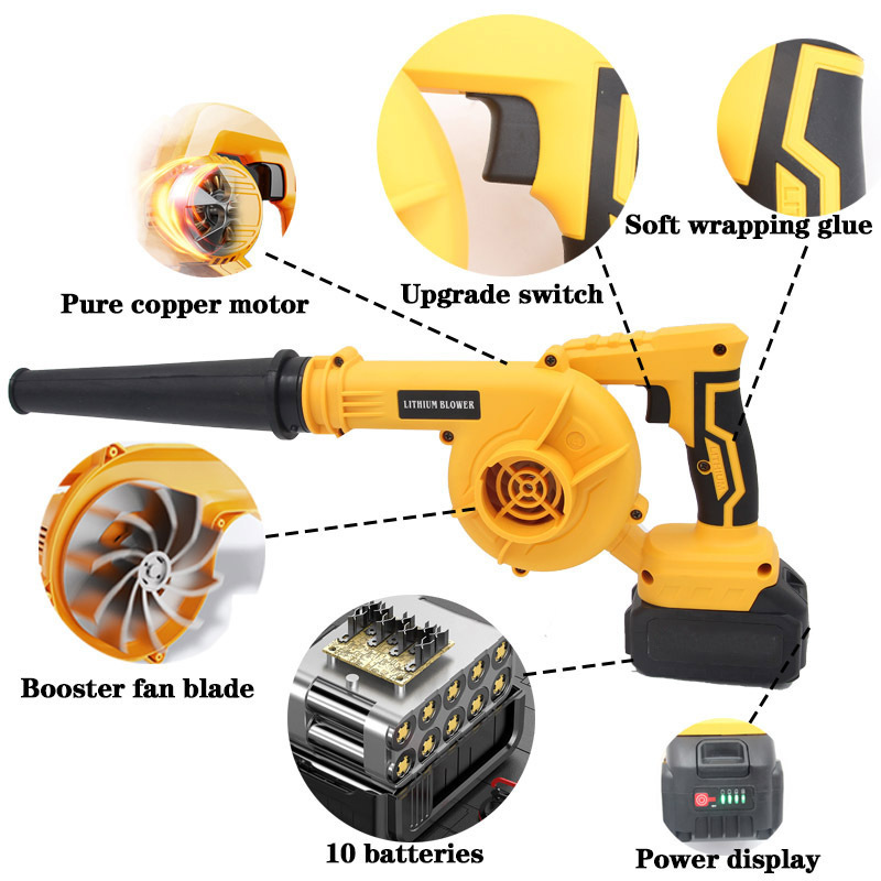 Hot Sale high power 2 in 1 strong rechargeable mini leaf blower battery electric snow blower