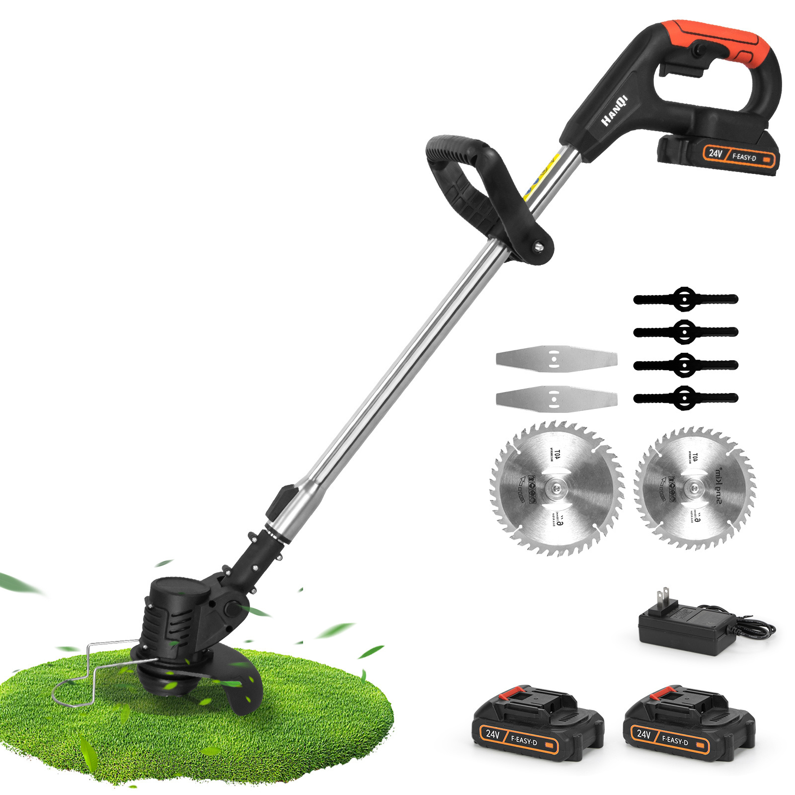 21V  Weed Eater battery electric grass cutter cordless garden tools rechargeable battery brush cutter with wheel