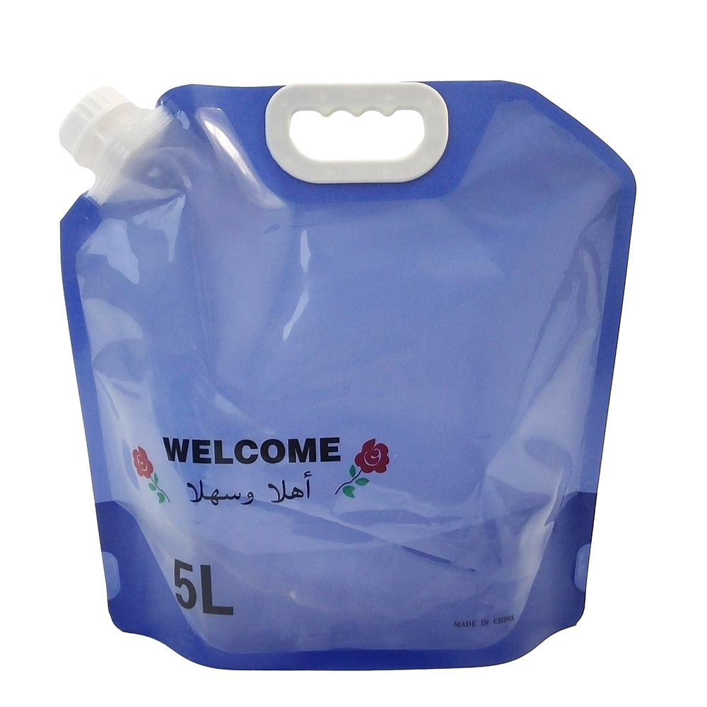 Factory  manufacture custom printing spouted pouch with plastic handle leakproof shaped pouch with nozzle