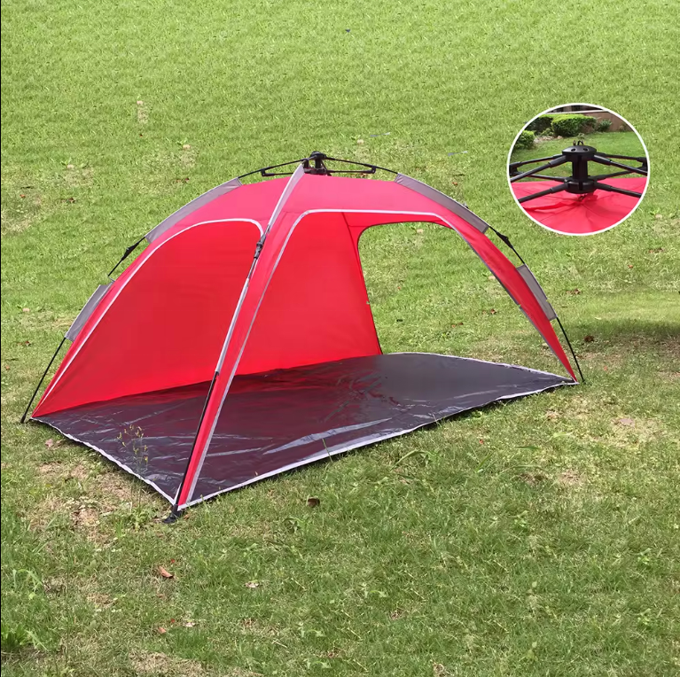 Pop Up Automatic Quick Setup Outdoor Beach Tent Summer 3 Sides Ventilation Canopy Sun Shade Umbrella for Camping