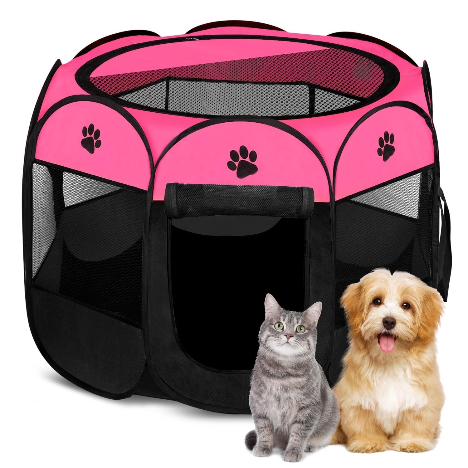 Wholesale Pop Up Pet Playpen Tent Water-Resistant and Removable Shade Cover Dog Crates Cage for Indoor Outdoor Activities