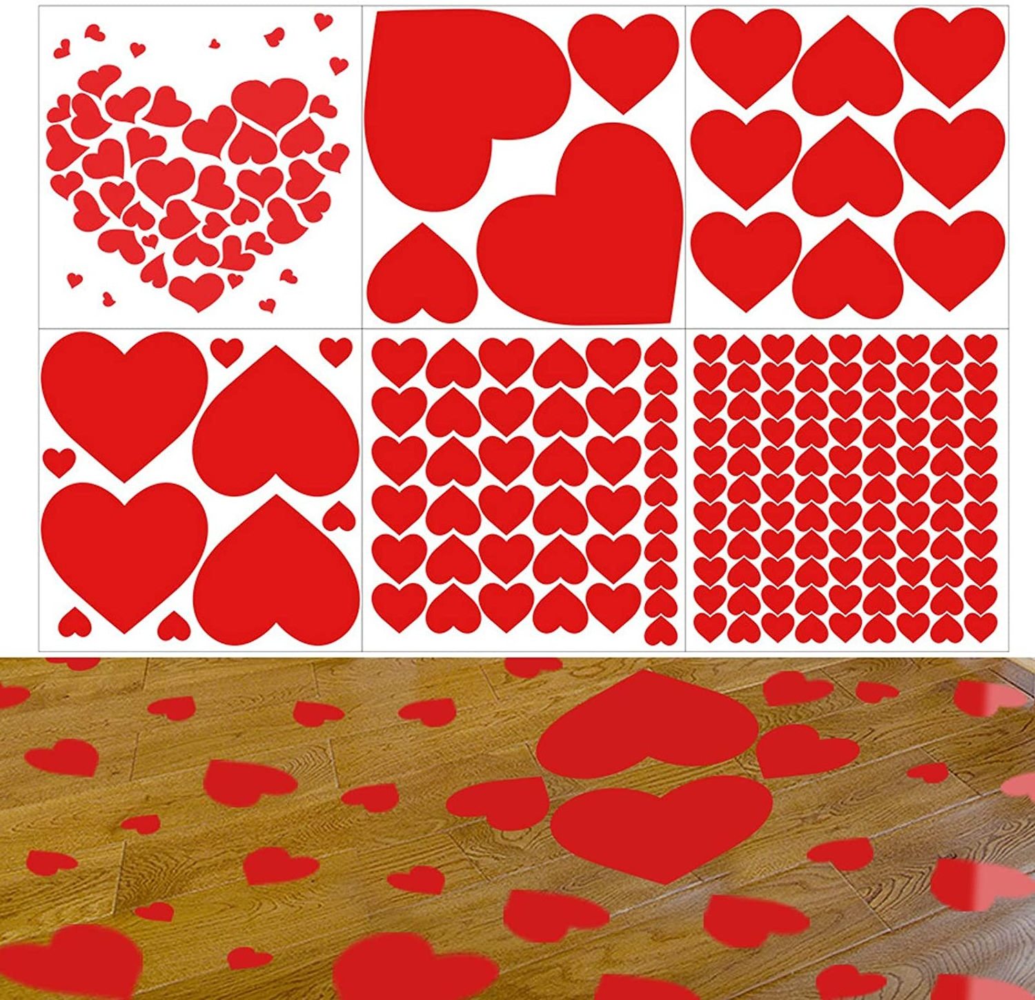 Zhejiang Xieli Valentines Day Red Heart Window Stickers Floor Decal DIY for Party Decorations