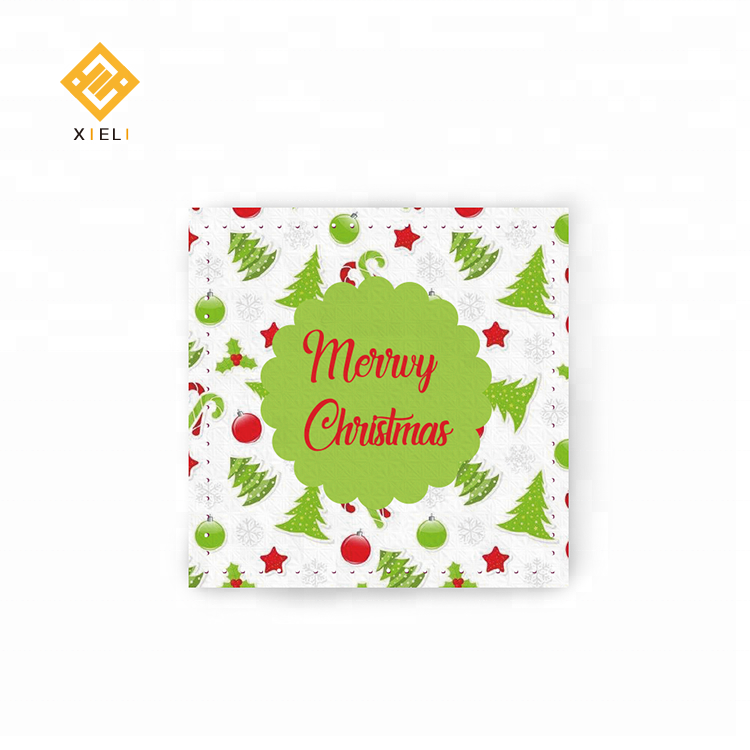 Xieli Hot Selling Customized Party Decoration Napkins For Christmas Paper Napkin