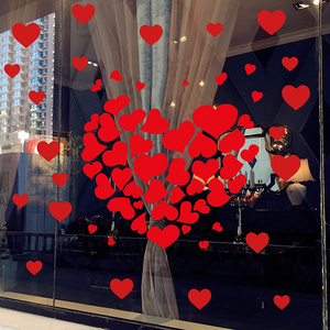 Zhejiang Xieli Valentines Day Red Heart Window Stickers Floor Decal DIY for Party Decorations