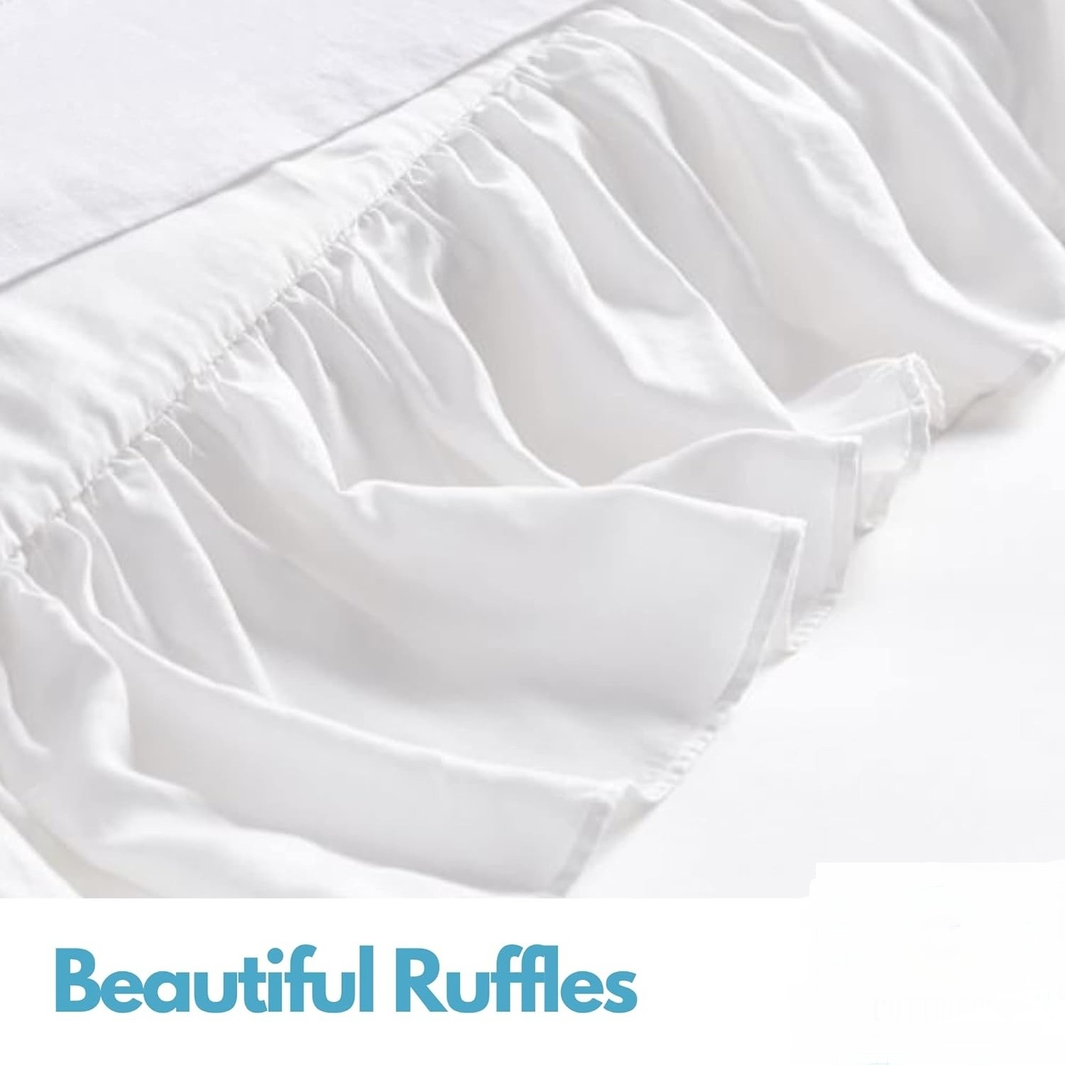 Ruffled Bed Skirt with Split Corners Dust Ruffle 21